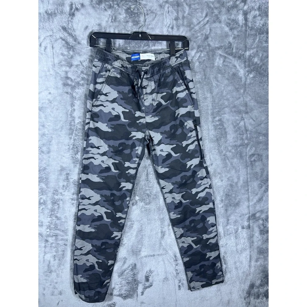 Old Navy Tech Taper Boys XL 14-16 Camo Jogger Pants Gray Blue Quick Dry Active